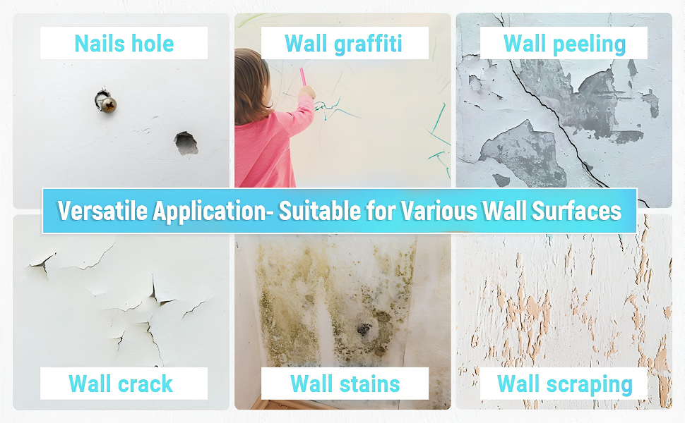 Wall Repair Paste 200gm – White Waterproof Crack Filler With Scraper, Wall Putty & - Image 2