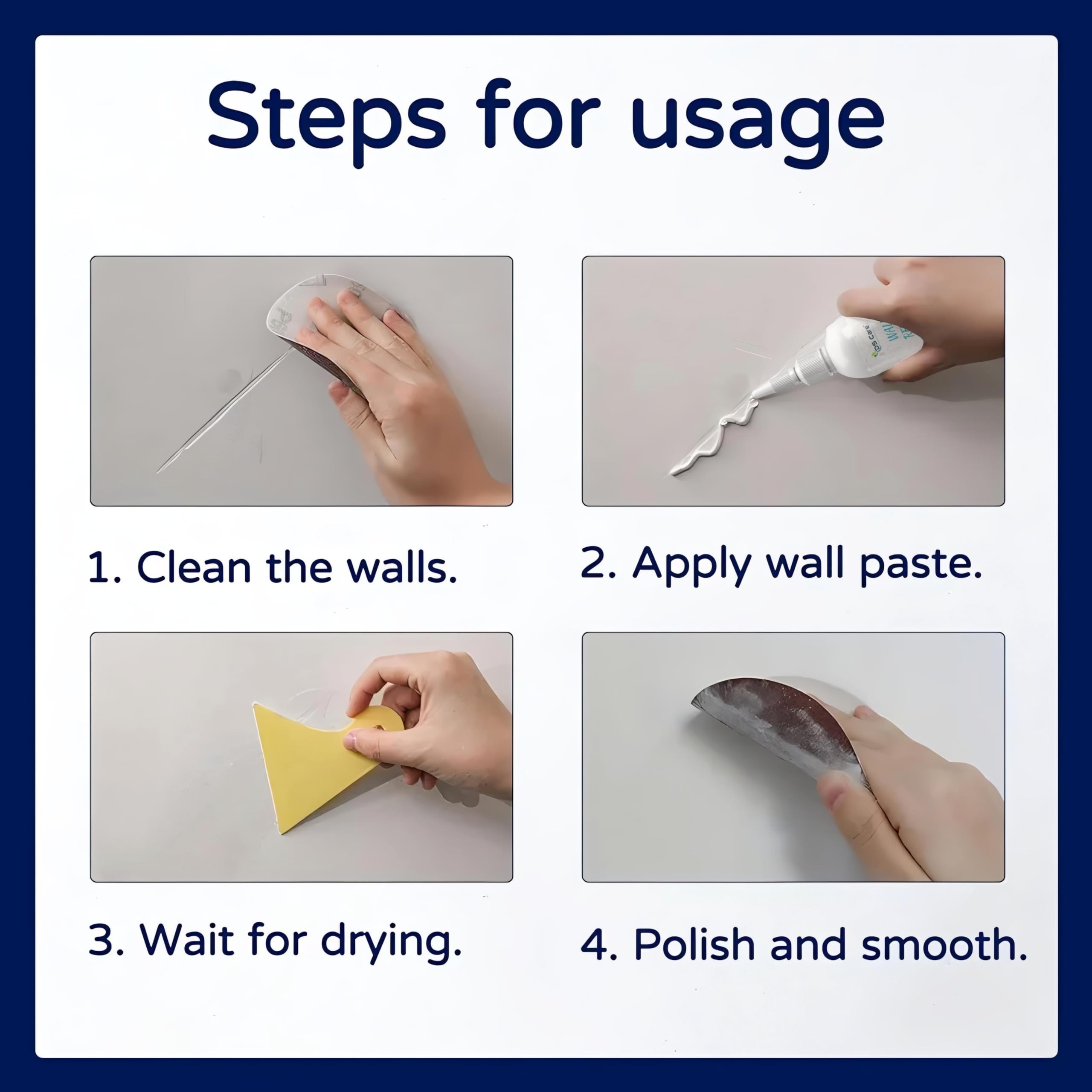 Wall Repair Paste 200gm – White Waterproof Crack Filler With Scraper, Wall Putty & - Image 5